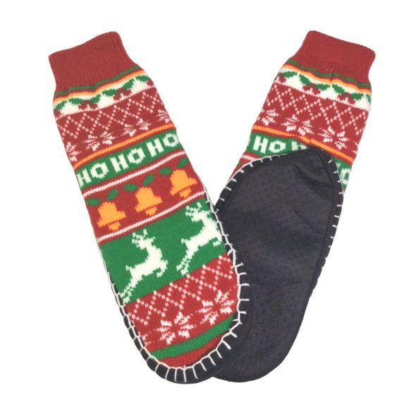 Christmas 'HOHOHO' Slipper Socks - Size 5 *NEW* - Picture 1 of 3